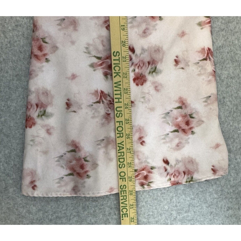 Pink Floral Skirt Womens Small Feminine Flowing Sheer Layer Over Satin Like Slip - Picture 4 of 10